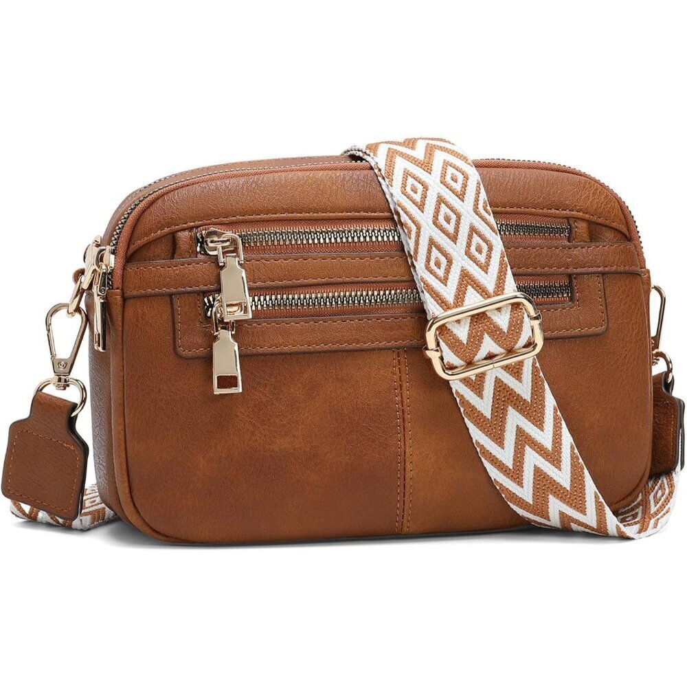 Vegan Leather Crossbody Bag Small Compact Travel Work Fashion